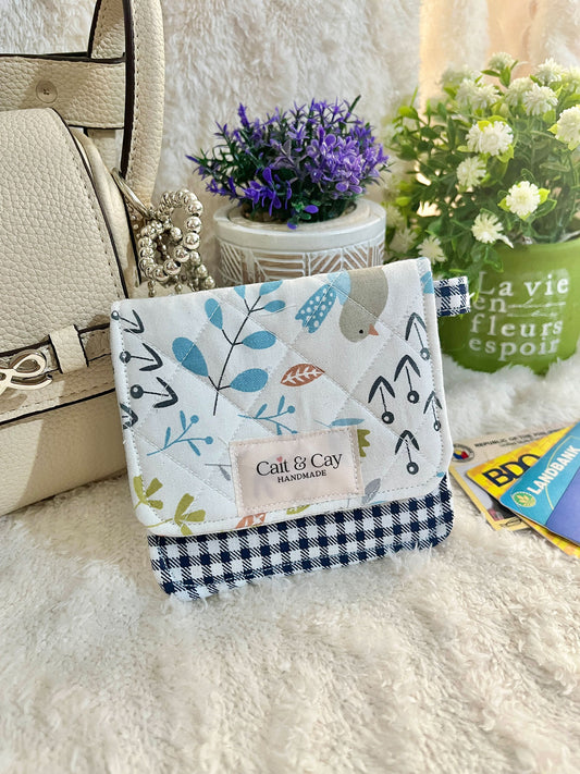Mini Card Holder Wallet – Floral and Gingham Print